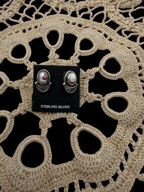 Nwt Artisan crafted Sterling Silver Cotton Candy Stud Earrings Southwestern Boho